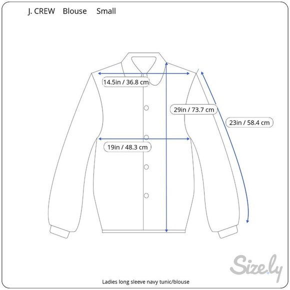 J. Crew Womens Navy Tunic Blouse Geometric Print Long Sleeves Button Front Small - Picture 6 of 7